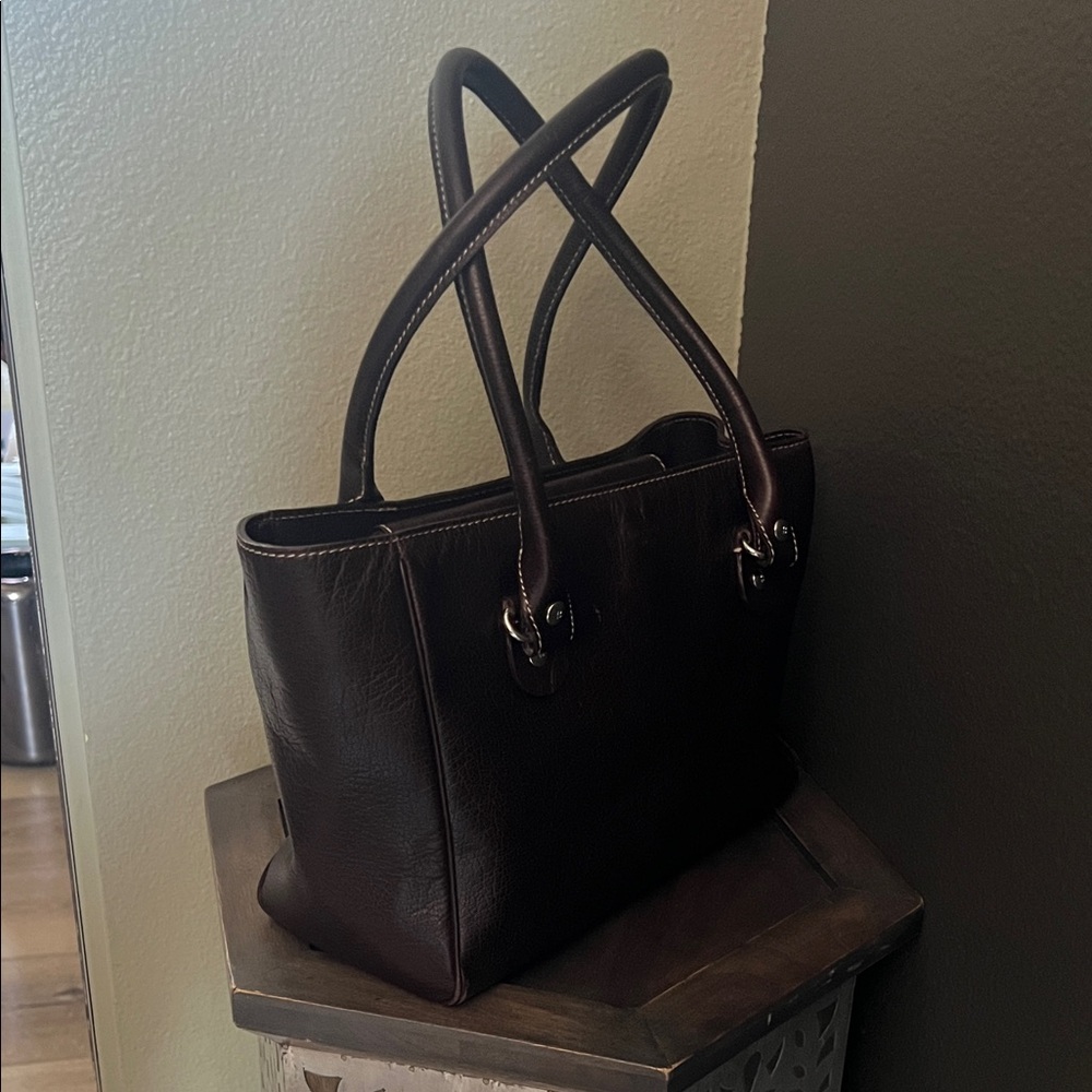 1 hour sale ♠️ Kate Spade, Elegant Dark Brown Leather Tote Bag - Picture 6 of 11